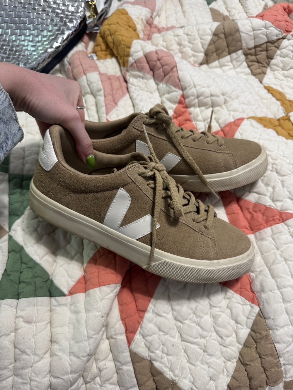 Veja Casual Suede Sneakers in Tan
